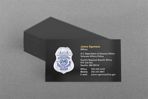 veterans affairs police business cards.